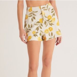 Z Supply KEATON CITRUS LINEN SHORTS NWT Medium